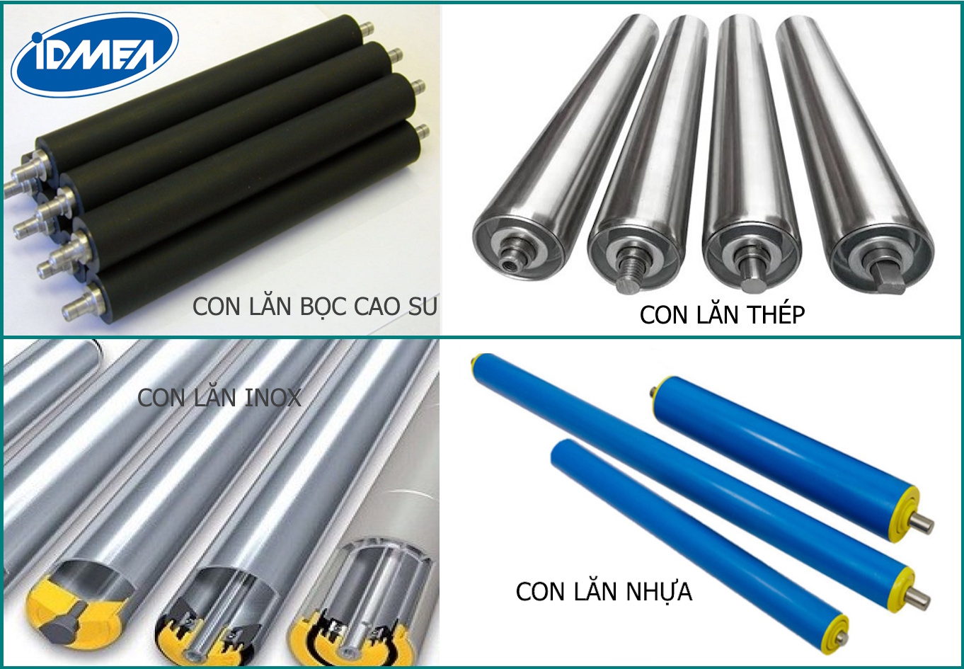 Phân loại các loại con lăn theo vật liệu