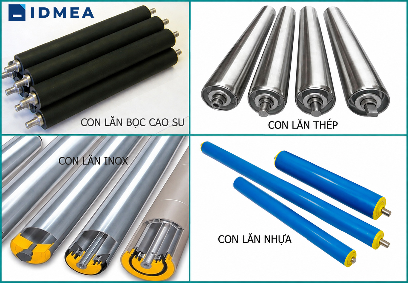 Phân loại các loại con lăn theo vật liệu